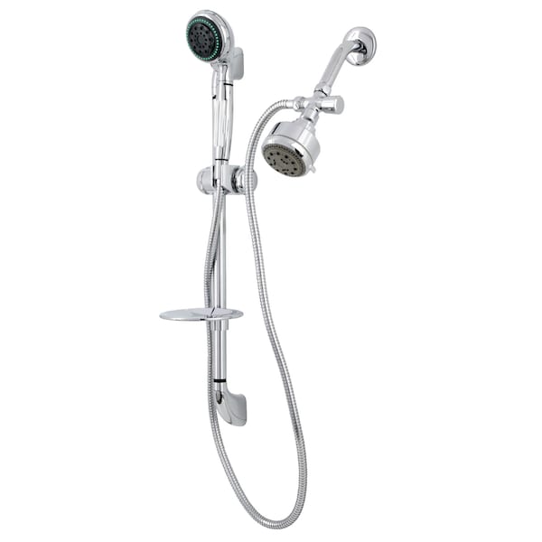 Shower Combo, Polished Chrome, Wall Mount